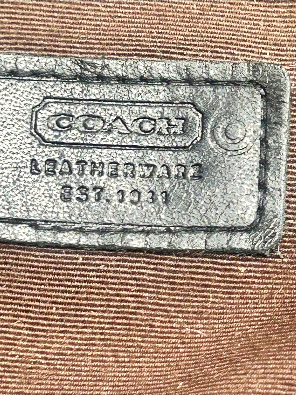 Vintage Coach Leather Bucket Hat Black with Brown Accent Band